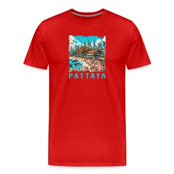 Pattaya Thailand Strand Design - Männer Premium Bio T-Shirt - Rot - Vorne - Damien (186cm)