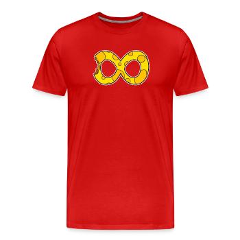 Cheese Infinite Smbol - Men's Premium Organic T-Shirt - red - Front - Damien (186cm)