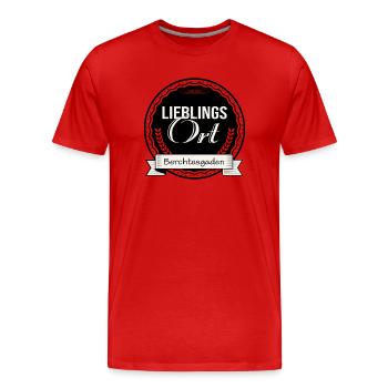 Lieblingsort Berchtesgaden - Männer Premium Bio T-Shirt - Rot - Vorne - Damien (186cm)
