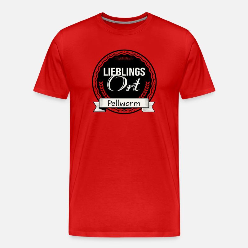 Lieblingsort Pellworm - Männer Premium Bio T-Shirt - Rot