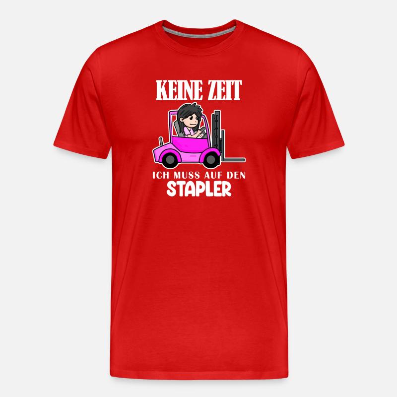 Stapler Gabelstapler Lager Logistik Damen - Männer Premium Bio T-Shirt - Rot