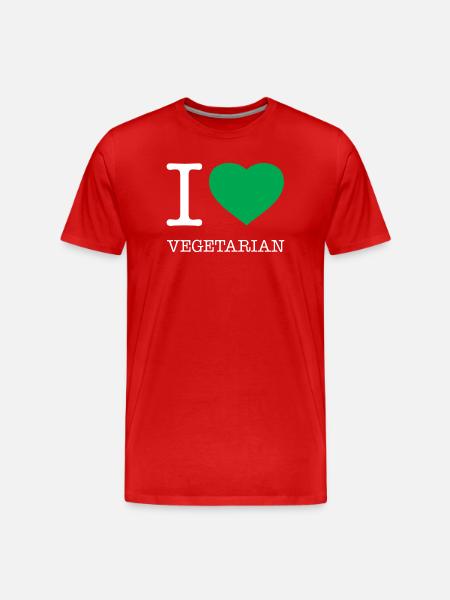 J’ADORE LE VÉGÉTARISME - T-shirt bio Premium Homme - rouge