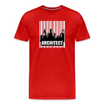 Emploi : Architecte, Travail, Superviseur, Succès, Carrière - T-shirt bio Premium Homme - rouge - Devant - Damien (186cm)