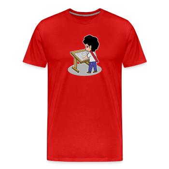 Travail Bourreau de travail Architecte Manager Emploi Carrière - T-shirt bio Premium Homme - rouge - Devant - Damien (186cm)