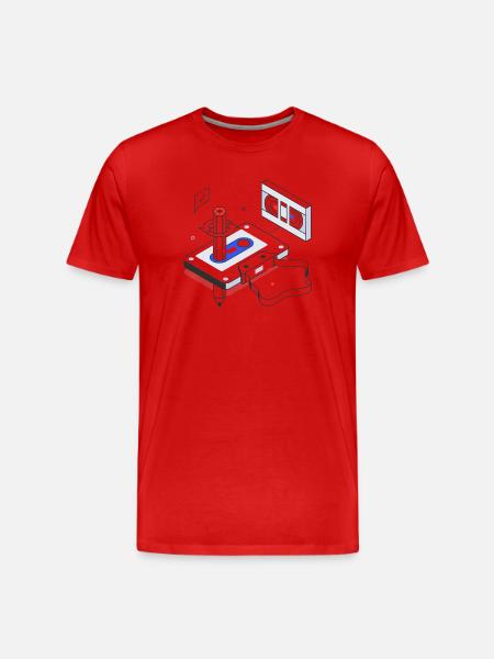 Retro, Vintage, Audio Cassette - Men's Premium Organic T-Shirt - red