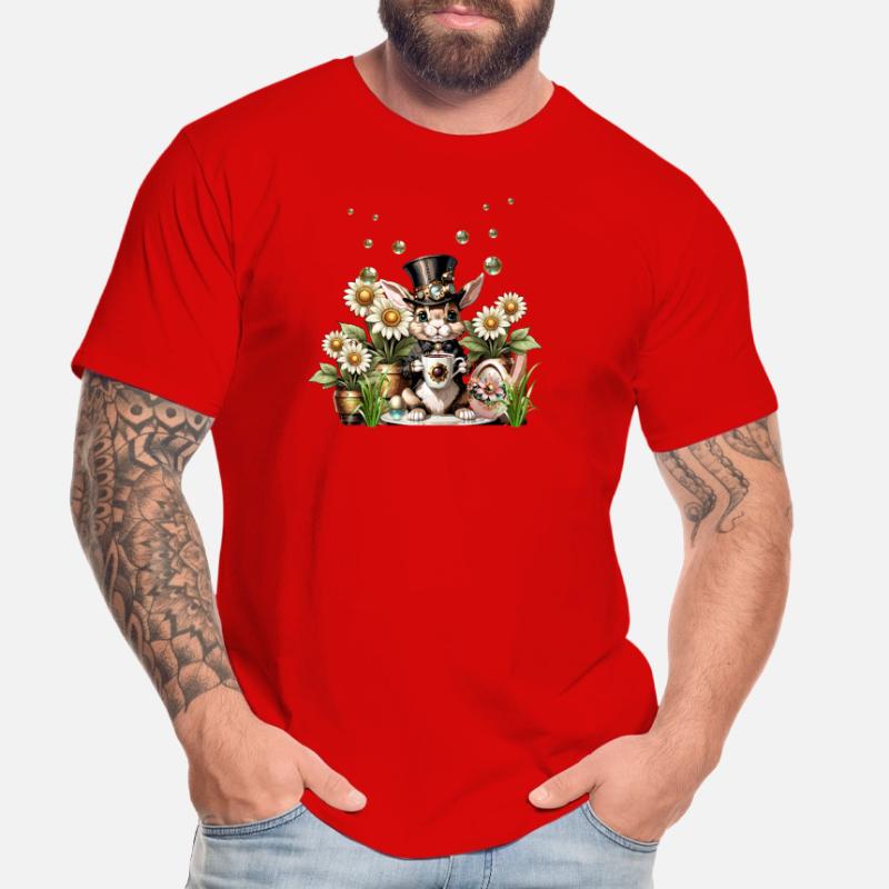 Ce mignon lapin de Pâques Steampunk est là T-shirt bio Premium Homme