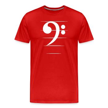 clé de basse basse guitare bassiste musicien icône - T-shirt bio Premium Homme - rouge - Devant - Damien (186cm)