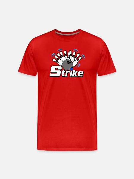 Strike Bowling - Men's Premium Organic T-Shirt - red