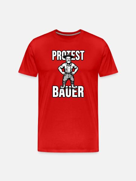 Protest Bauer - Männer Premium Bio T-Shirt - Rot