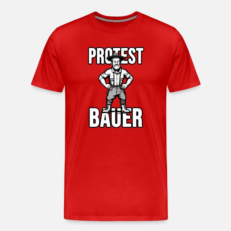 Protest Bauer - Männer Premium Bio T-Shirt - Rot