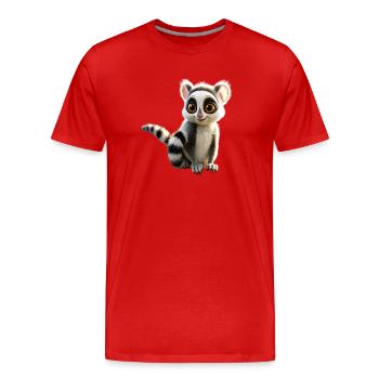 Amoureux des lémuriens à queue annelée Lémurien lémurien à queue annelée Maki lémurien à queue annelée - T-shirt bio Premium Homme - rouge - Devant - Damien (186cm)