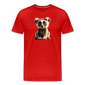 Amoureux des lémuriens à queue annelée Lémurien lémurien à queue annelée Maki lémurien à queue annelée - T-shirt bio Premium Homme - rouge - Devant - Damien (186cm)