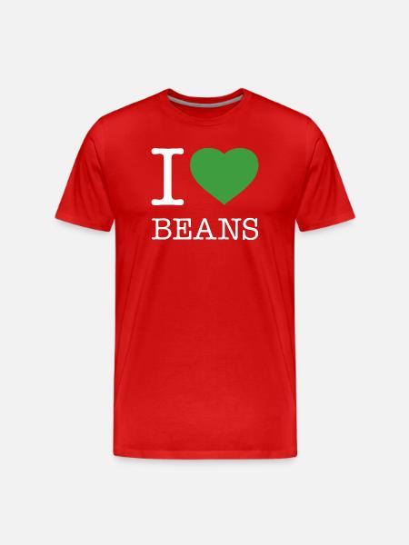 I LOVE BEANS Bohnen - Men's Premium Organic T-Shirt - red