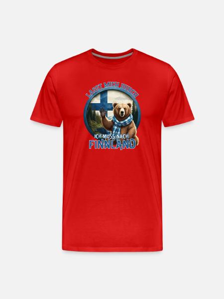 Finnland - Lasst mich Durch - Männer Premium Bio T-Shirt - Rot