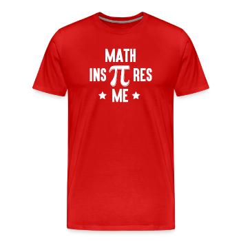 Pi Day - Les mathématiques m’inspirent - T-shirt bio Premium Homme - rouge - Devant - Damien (186cm)