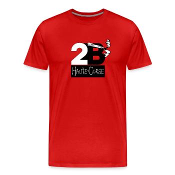Haute Corse - T-shirt bio Premium Homme - rouge - Devant - Damien (186cm)