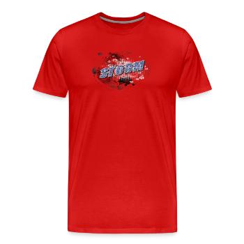 STORM Storm with Background - Men's Premium Organic T-Shirt - red - Front - Damien (186cm)