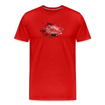 Background Chaos Pixel | Background rastered - Men's Premium Organic T-Shirt - red - Front - Damien (186cm)