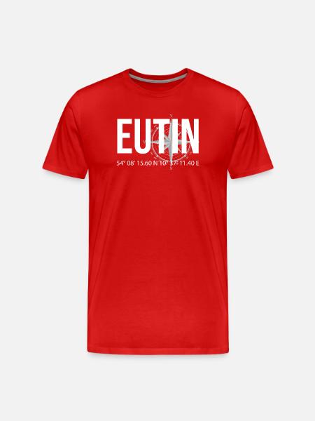 Koordinaten Eutin - Männer Premium Bio T-Shirt - Rot