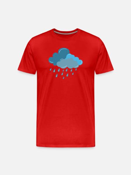 Cloud, Rain, Thunderstorm - Men's Premium Organic T-Shirt - red