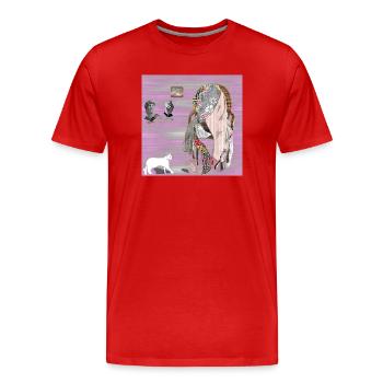 Chaise de Reflections Glitched - T-shirt bio Premium Homme - rouge - Devant - Damien (186cm)