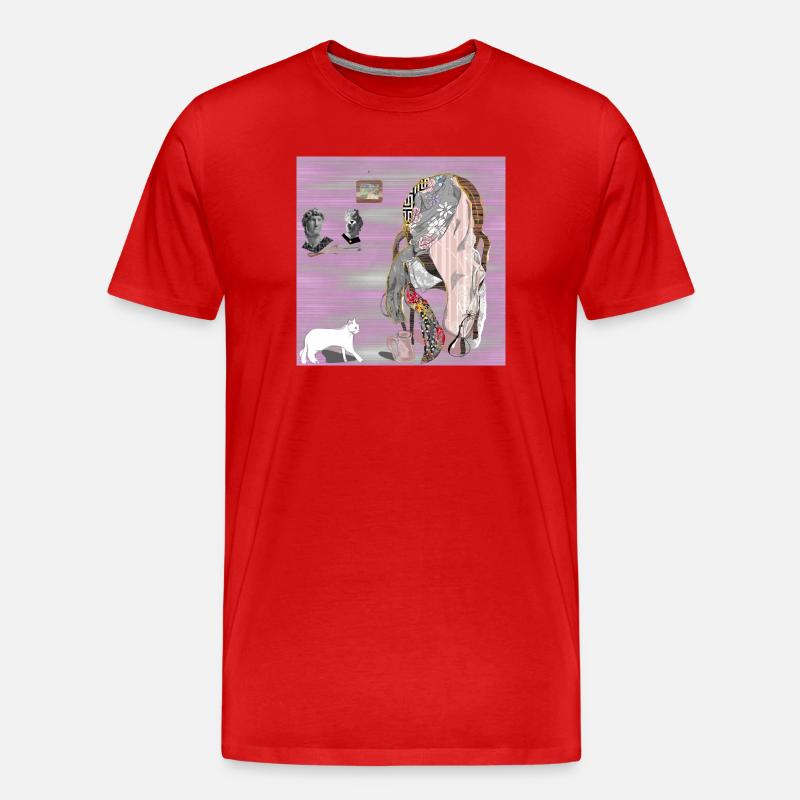 Lehrstuhl für Reflexionen Glitched - Männer Premium Bio T-Shirt - Rot