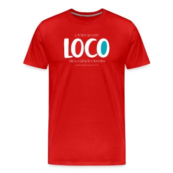 I'm crazy (dark) - Men's Premium Organic T-Shirt - red - Front - Damien (186cm)