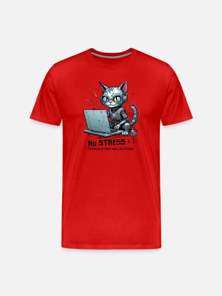 Geekiger Computer-Chat, Computer-Humor - Männer Premium Bio T-Shirt - Rot