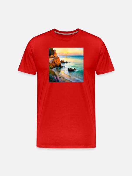 Baie Impressionnisme - T-shirt bio Premium Homme - rouge