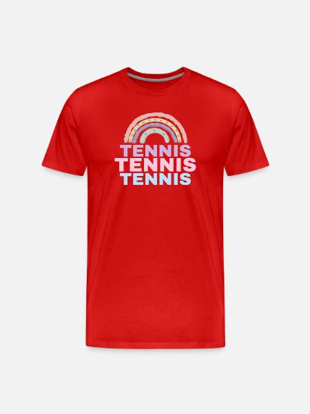 Tennis Rainbow - Men's Premium Organic T-Shirt - red