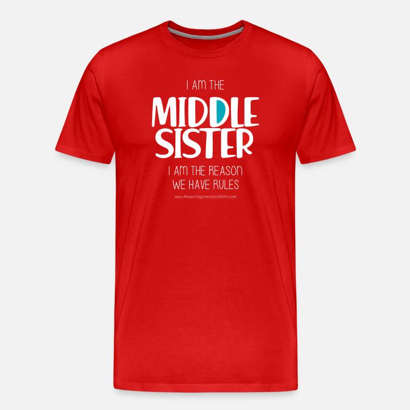 Mittlere Schwester - Männer Premium Bio T-Shirt - Rot