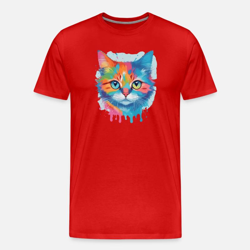 Niedliche Katze - Männer Premium Bio T-Shirt - Rot