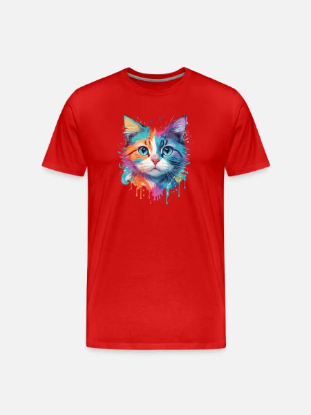 Cute Cat - Men's Premium Organic T-Shirt - red