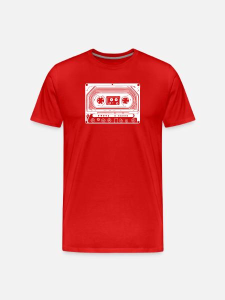 Retro Design Audio Kassette - Männer Premium Bio T-Shirt - Rot