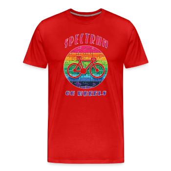 Spectrum On Wheels - Autism Spectrum Bike Cycling - T-shirt bio Premium Homme - rouge - Devant - Damien (186cm)