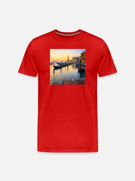 Venedig - Männer Premium Bio T-Shirt - Rot