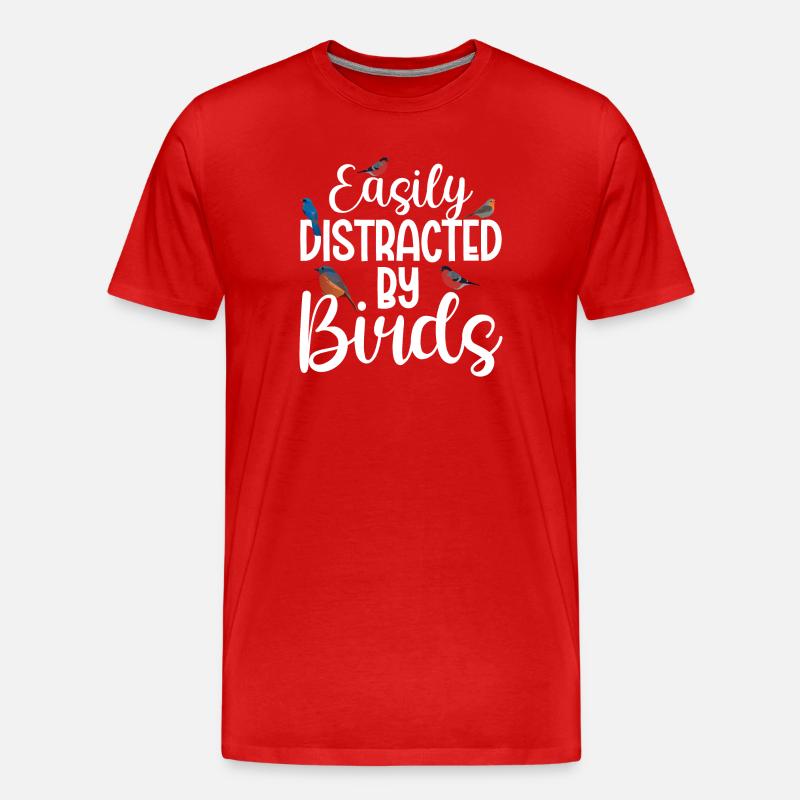 Facilement distrait par les oiseaux - T-shirt bio Premium Homme - rouge