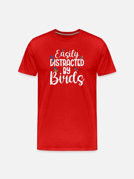 Easily Distracted by Birds - Men's Premium Organic T-Shirt - red