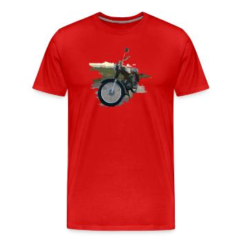 Moped im Sonnenuntergang - Männer Premium Bio T-Shirt - Rot - Vorne - Damien (186cm)