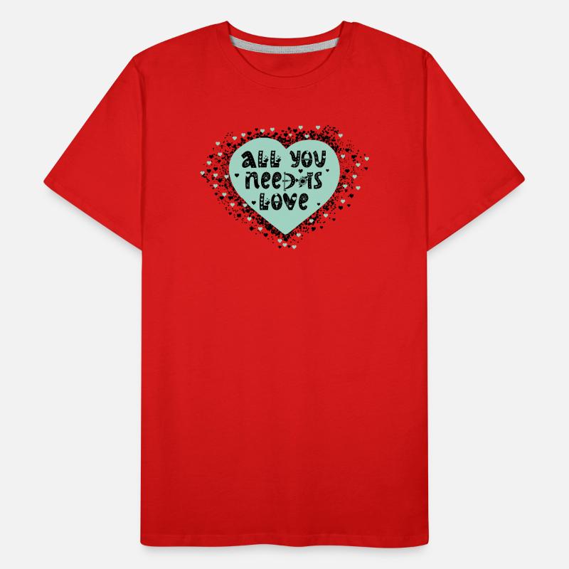 Liebevolles Herzdesign mit Botschaft Männer Premium Bio T-Shirt
