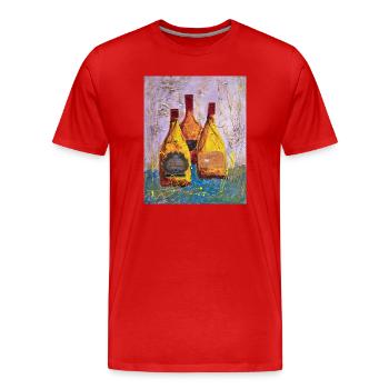 Abstrakte Weinetiketten Round Hill - Männer Premium Bio T-Shirt - Rot - Vorne - Damien (186cm)