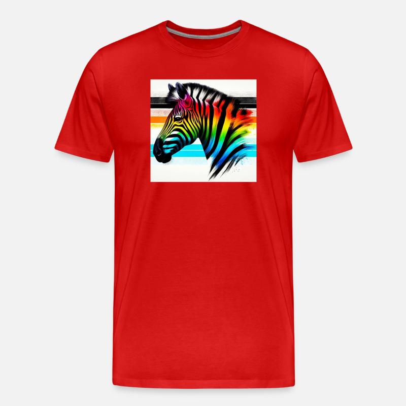 Zebra - Männer Premium Bio T-Shirt - Rot