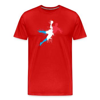 Handball Team Frankreich Handballer Explosion EM - Männer Premium Bio T-Shirt - Rot - Vorne - Damien (186cm)
