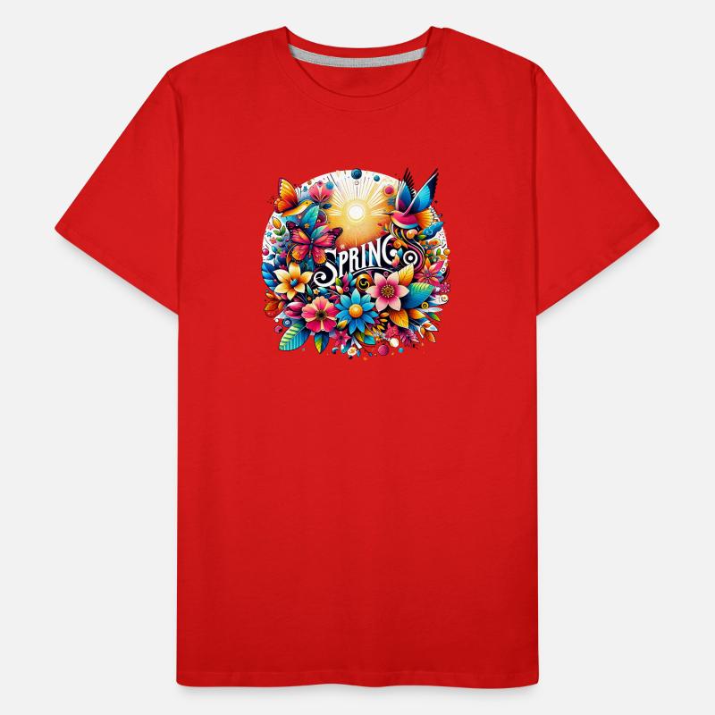 Printemps - Saison, Début du Printemps, Fleurs T-shirt bio Premium Homme