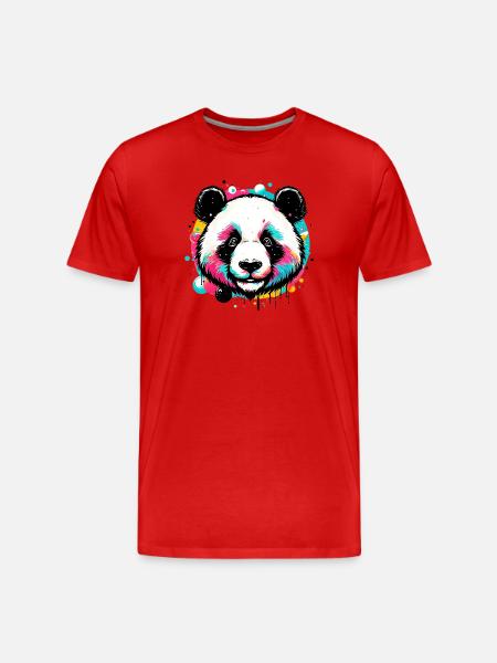 Panda - Männer Premium Bio T-Shirt - Rot