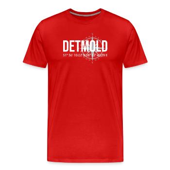 Koordinaten Detmold - Männer Premium Bio T-Shirt - Rot - Vorne - Damien (186cm)
