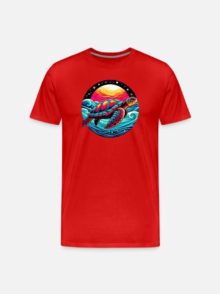 Sea turtle - Men's Premium Organic T-Shirt - red