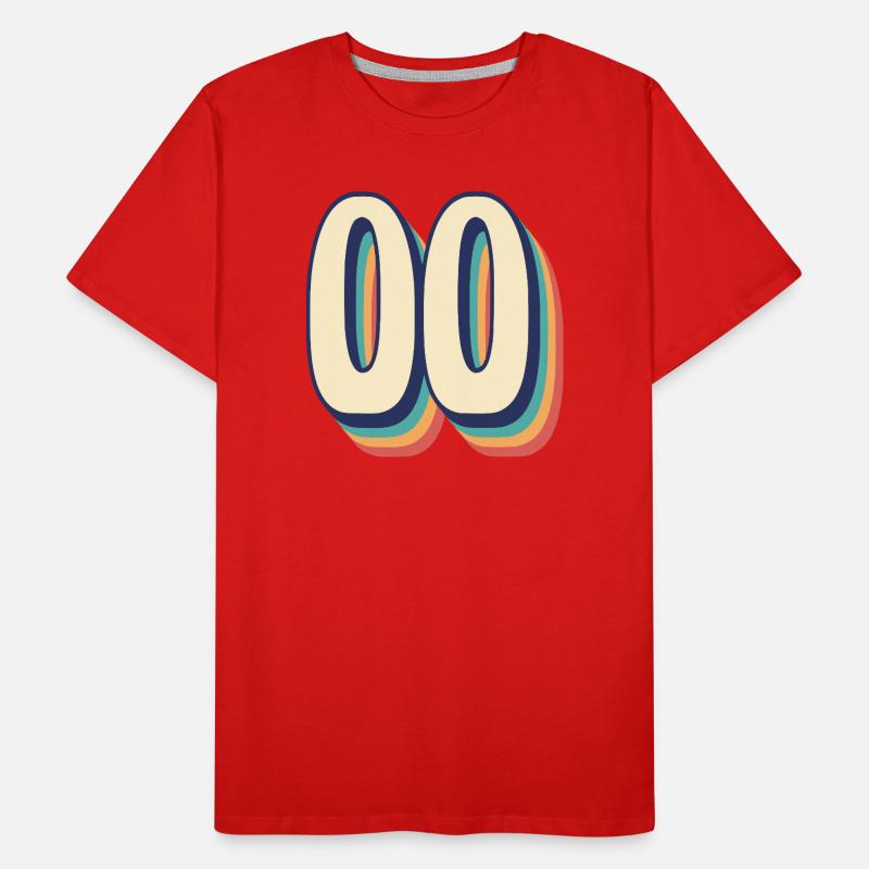Vintage rétro T Shirt numéro 00 zéro zéro T-shirt bio Premium Homme