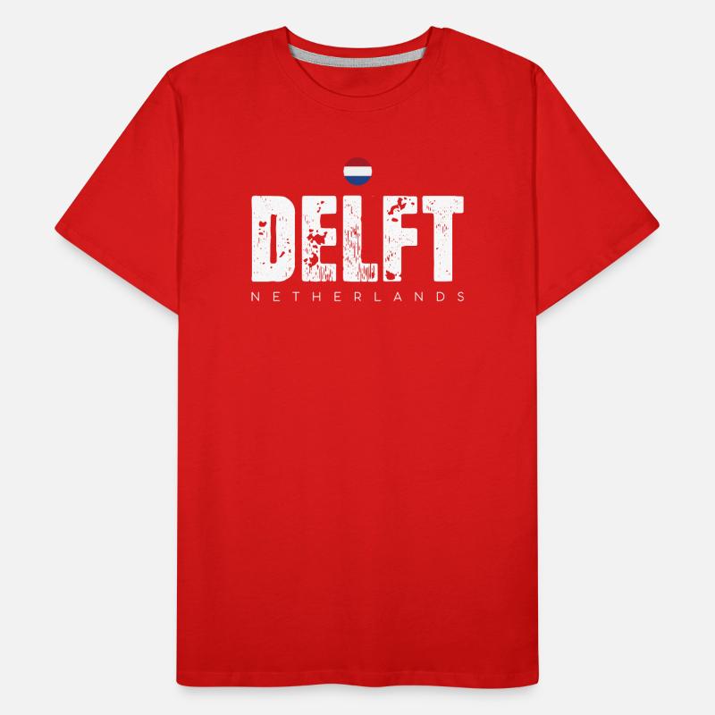 Delfter Wortmarke im Distressed-Ärger Männer Premium Bio T-Shirt