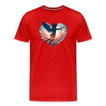 Valentine's Day Cupid shoots straight to the heart - Men's Premium Organic T-Shirt - red - Front - Damien (186cm)